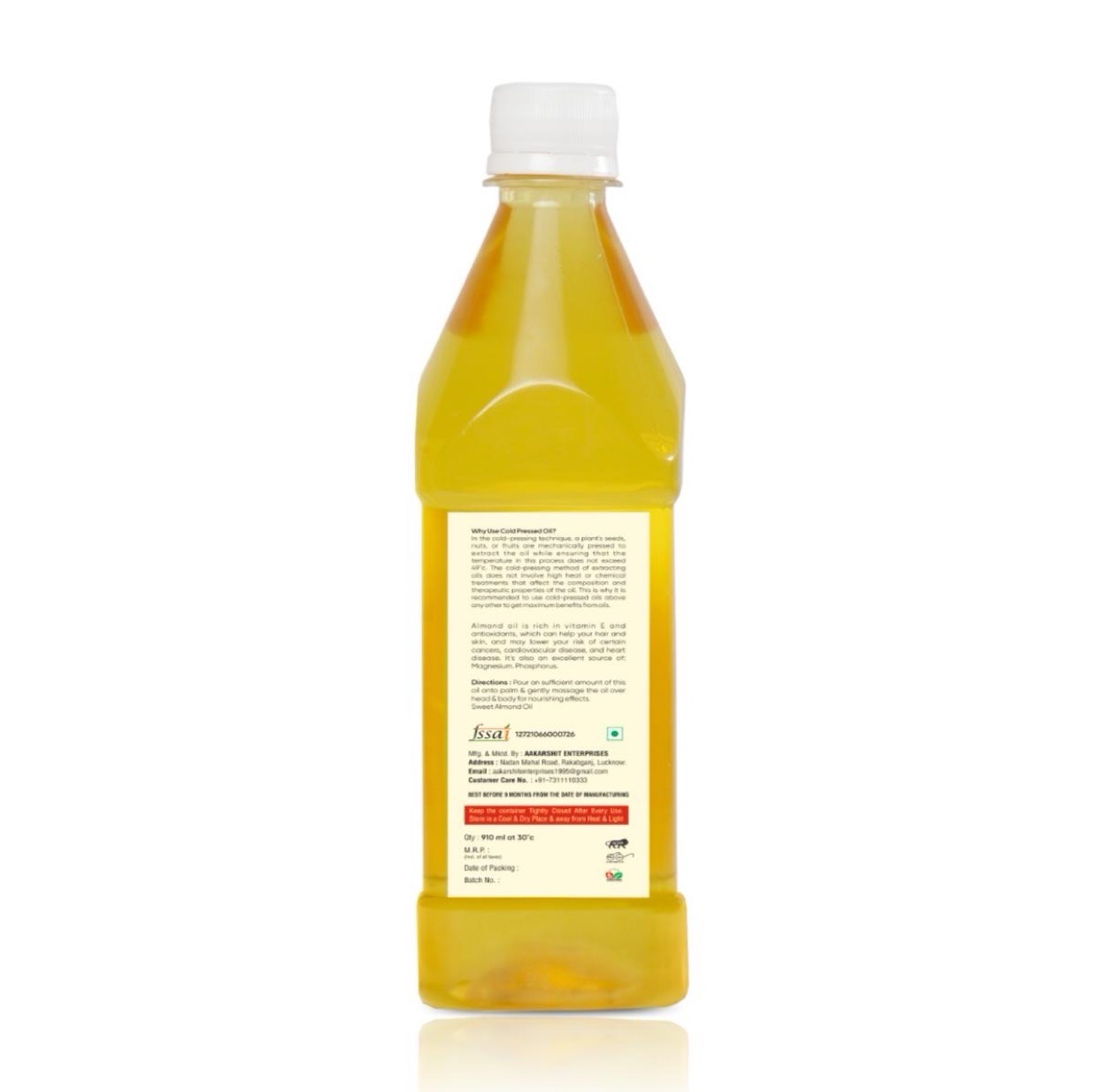 Tej Pingal Cold Press Almond Oil (450g) - Image 2